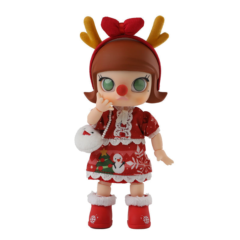 POP MART Molly Christmas Reindeer BJD Doll Collectible Figure 